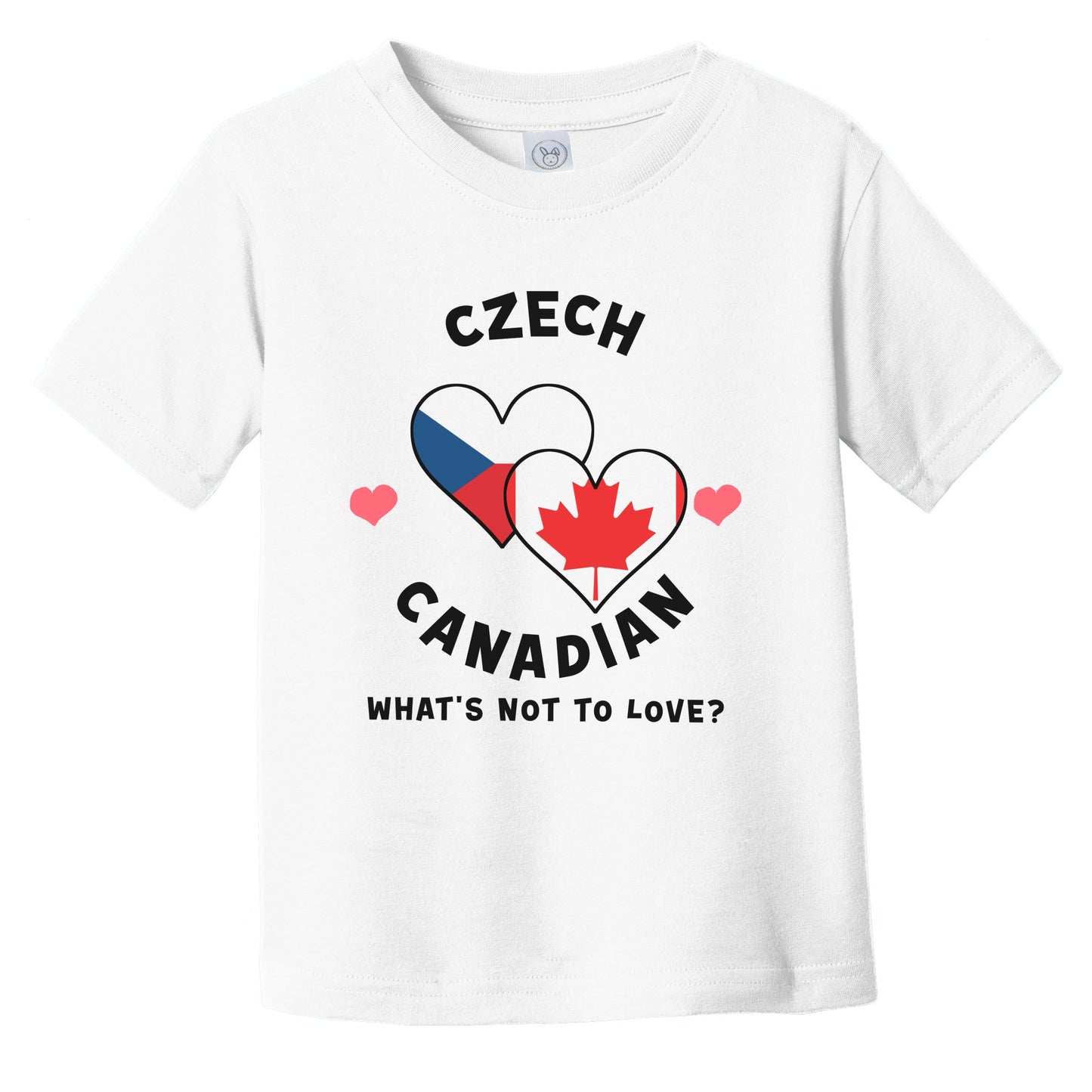 Czech Canadian What's Not To Love Heart Flags Infant Toddler T-Shirt