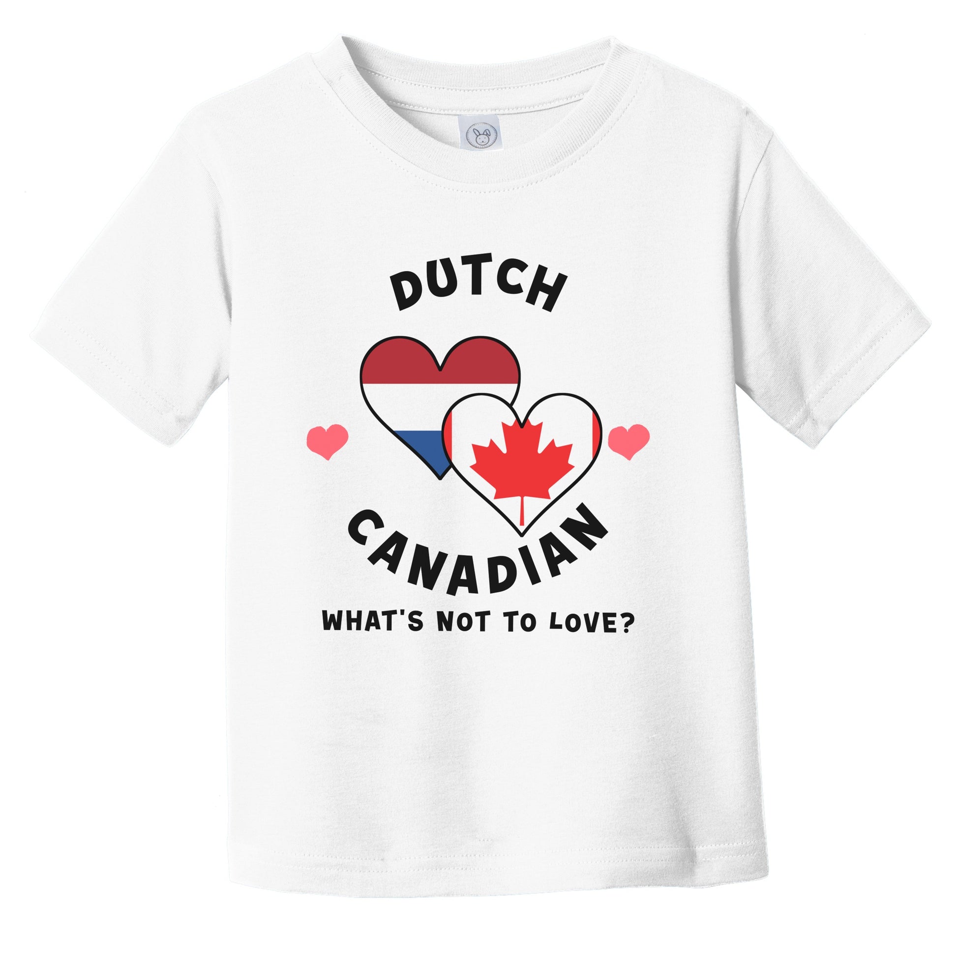 Dutch Canadian What's Not To Love Heart Flags Infant Toddler T-Shirt