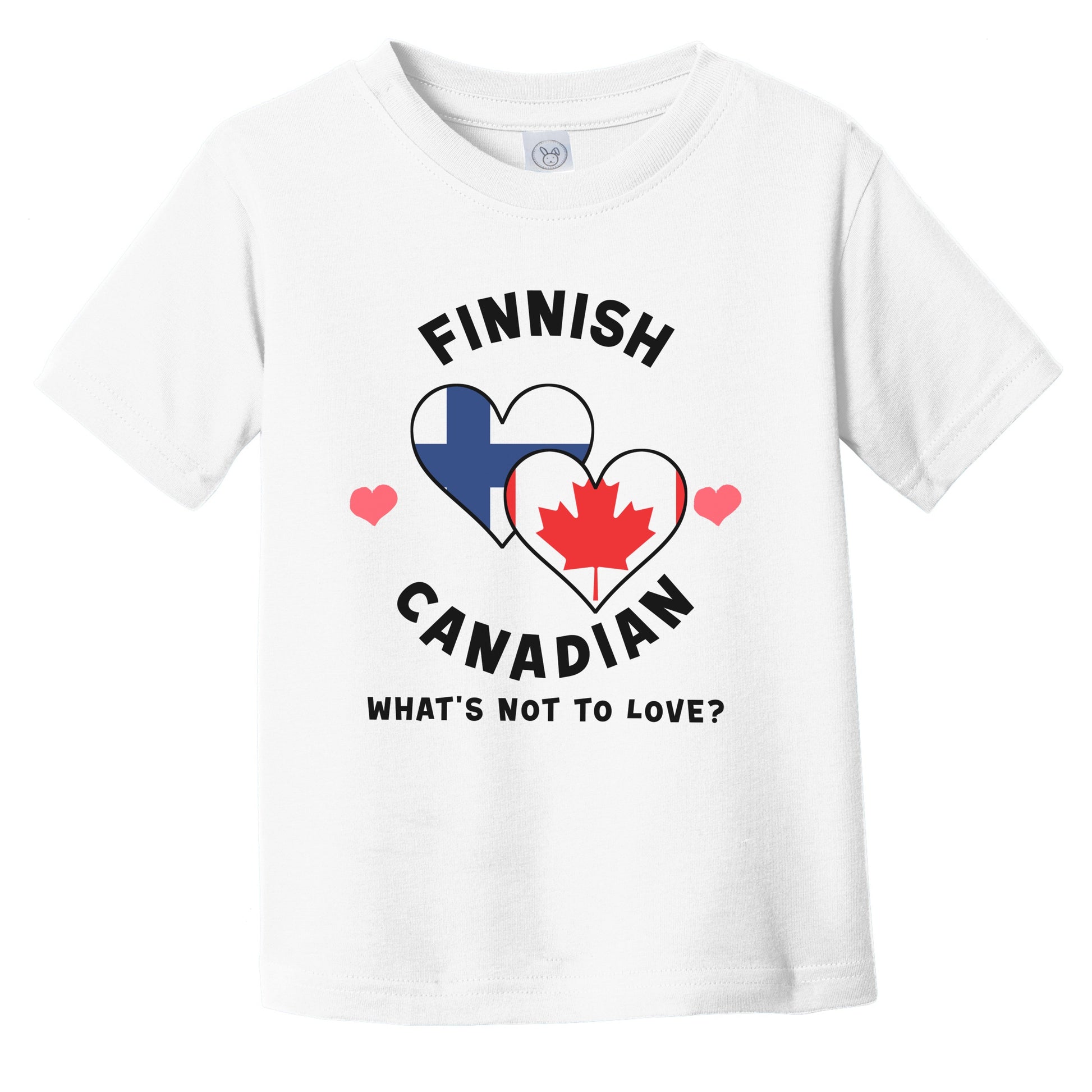 Finnish Canadian What's Not To Love Heart Flags Infant Toddler T-Shirt