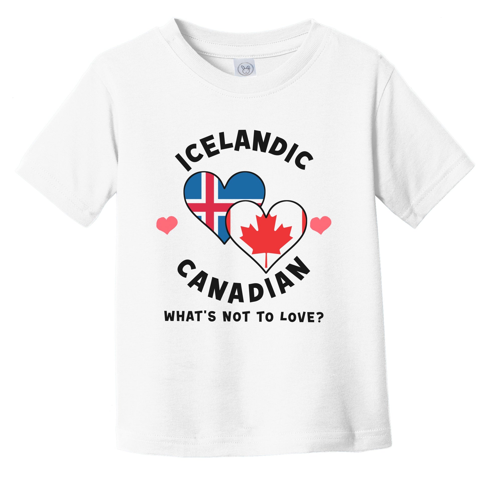 Icelandic Canadian What's Not To Love Heart Flags Infant Toddler T-Shirt
