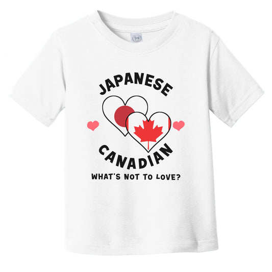 Japanese Canadian What's Not To Love Heart Flags Infant Toddler T-Shirt