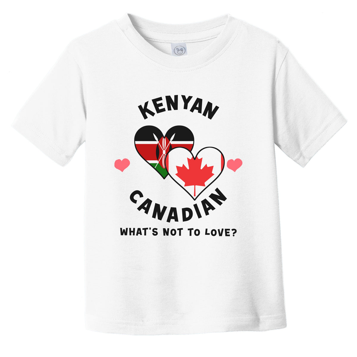 Kenyan Canadian What's Not To Love Heart Flags Infant Toddler T-Shirt