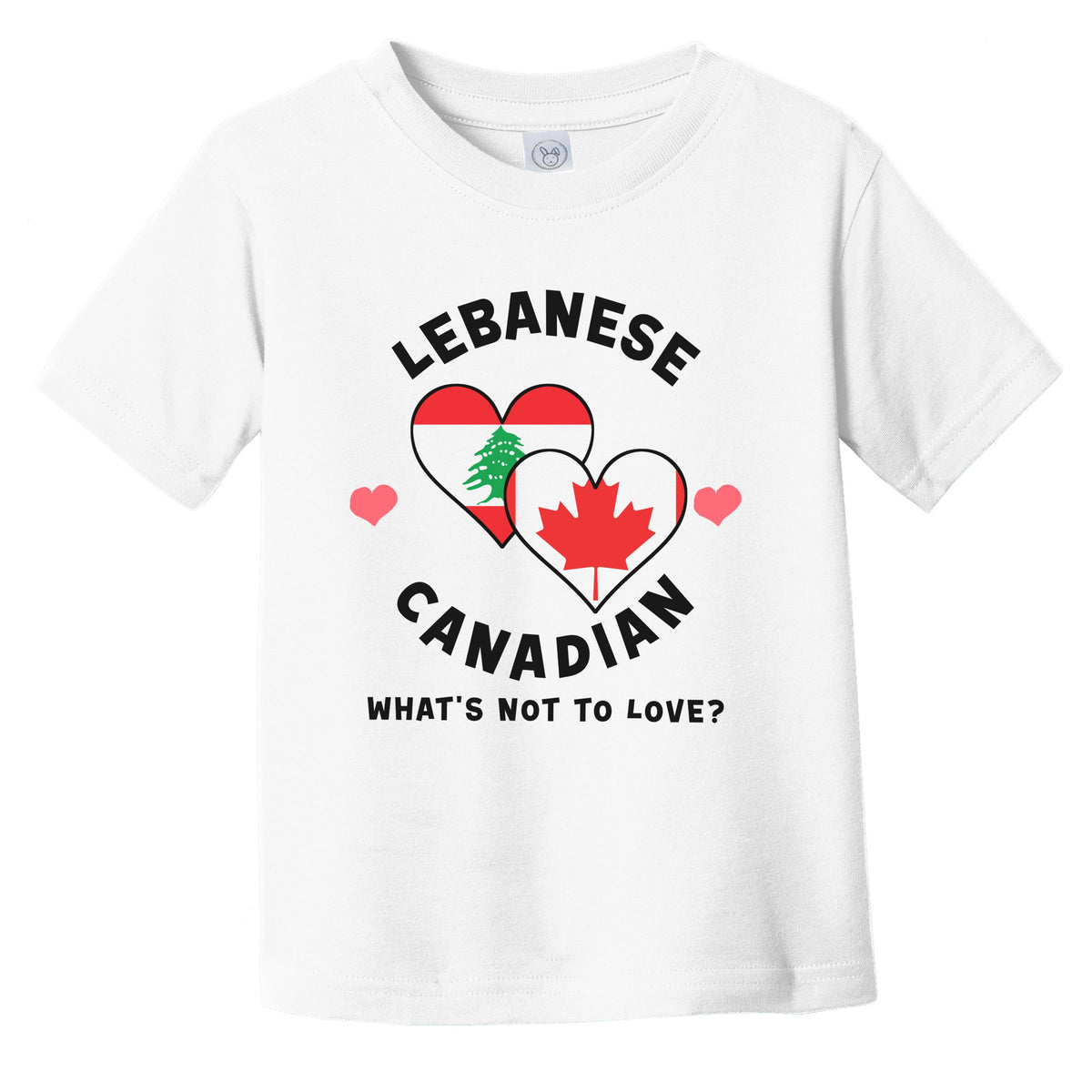 Lebanese Canadian What's Not To Love Heart Flags Infant Toddler T-Shirt