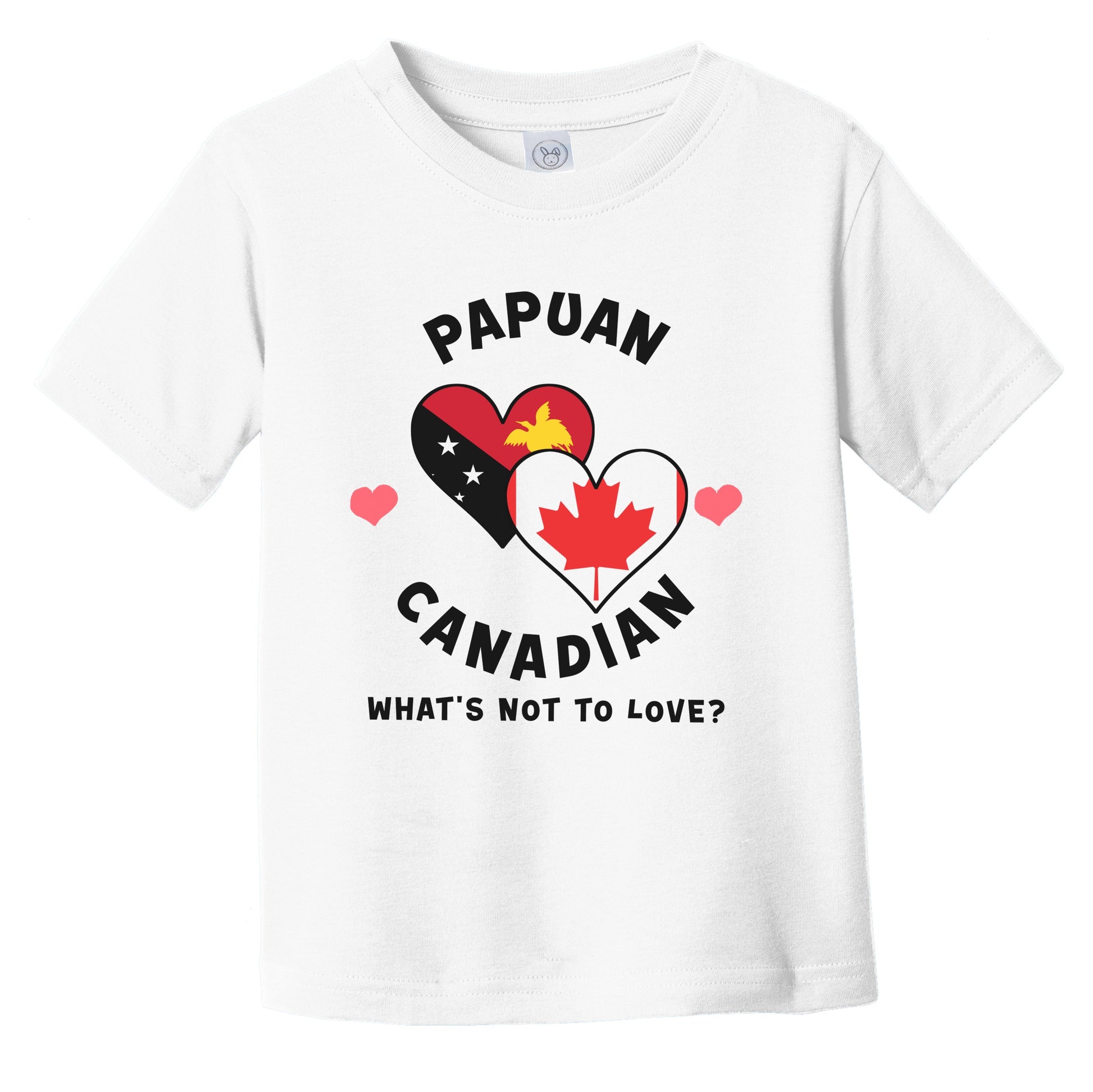 Papuan Canadian What's Not To Love Heart Flags Infant Toddler T-Shirt