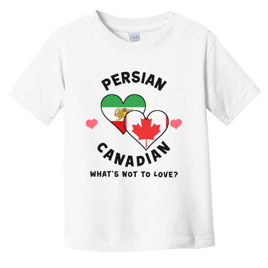 Persian Canadian What's Not To Love Heart Flags Infant Toddler T-Shirt