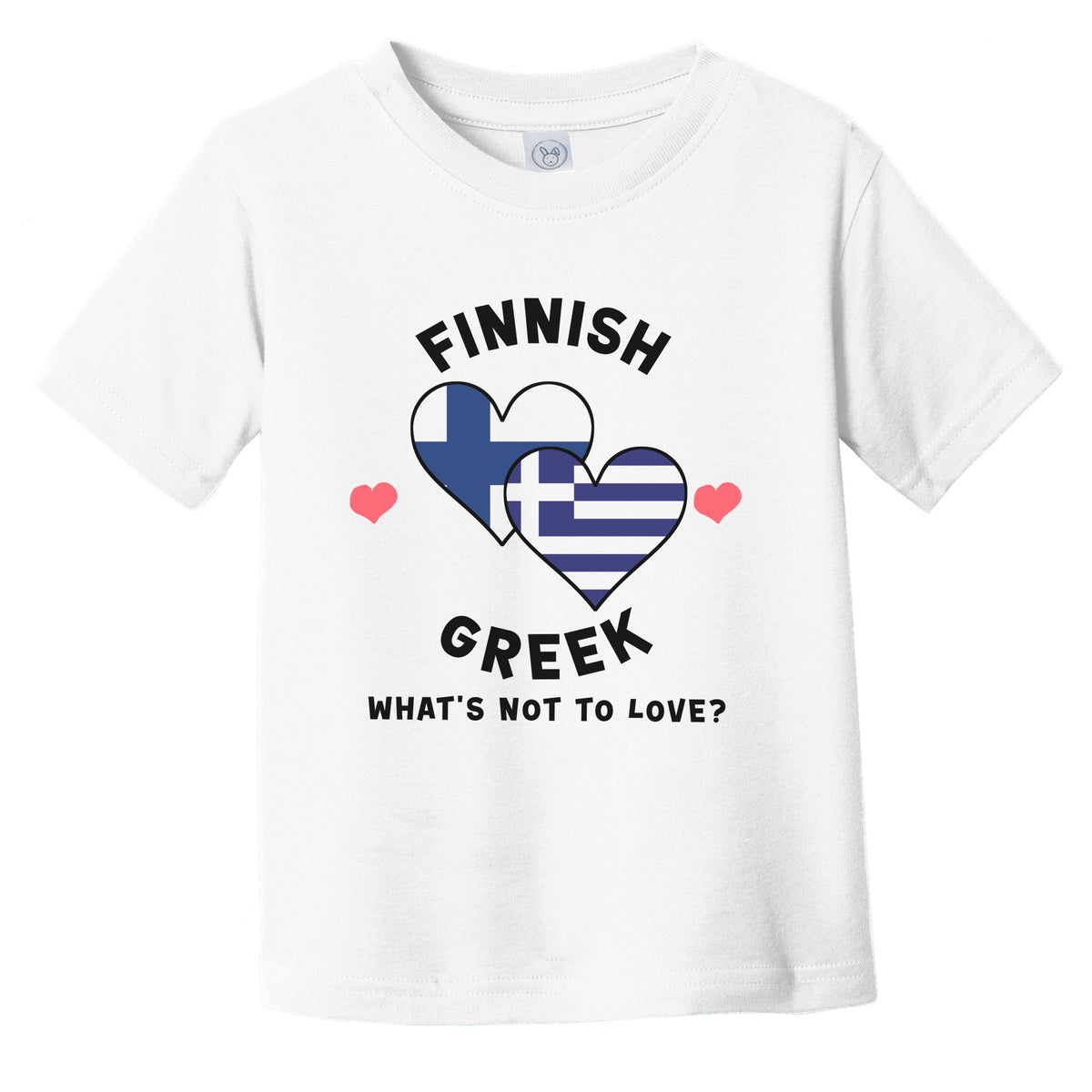 Finnish Greek What's Not To Love Heart Flags Infant Toddler T-Shirt