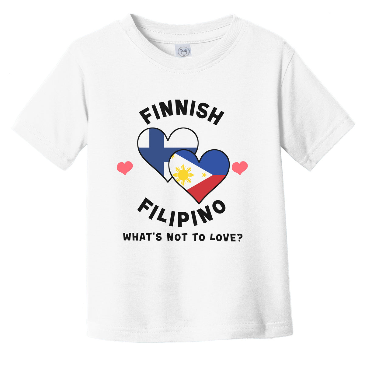 Finnish Filipino What's Not To Love Heart Flags Infant Toddler T-Shirt