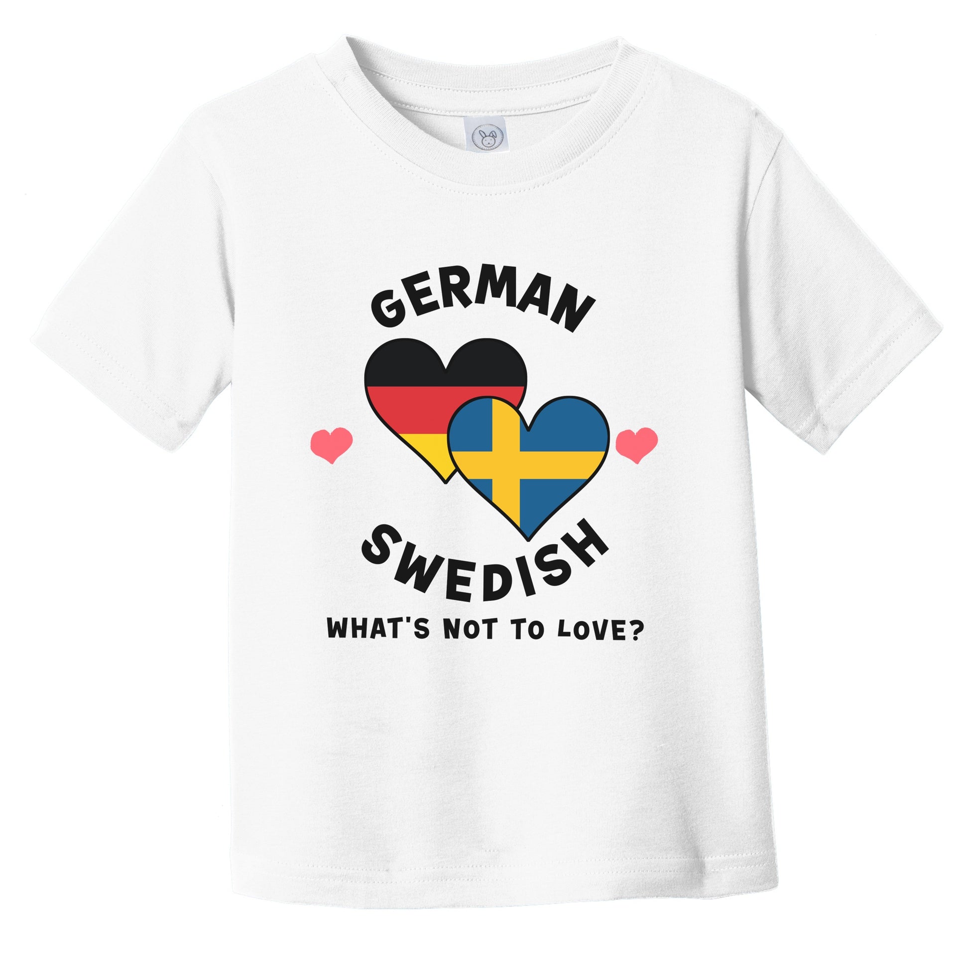 German Swedish What's Not To Love Heart Flags Infant Toddler T-Shirt