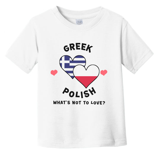 Greek Polish What's Not To Love Heart Flags Infant Toddler T-Shirt