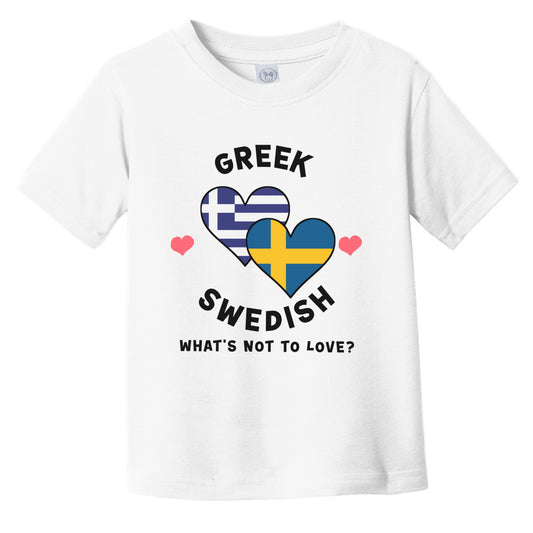 Greek Swedish What's Not To Love Heart Flags Infant Toddler T-Shirt
