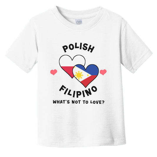 Polish Filipino What's Not To Love Heart Flags Infant Toddler T-Shirt