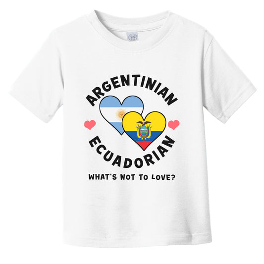 Argentinian Ecuadorian What's Not To Love Heart Flags Infant Toddler T-Shirt