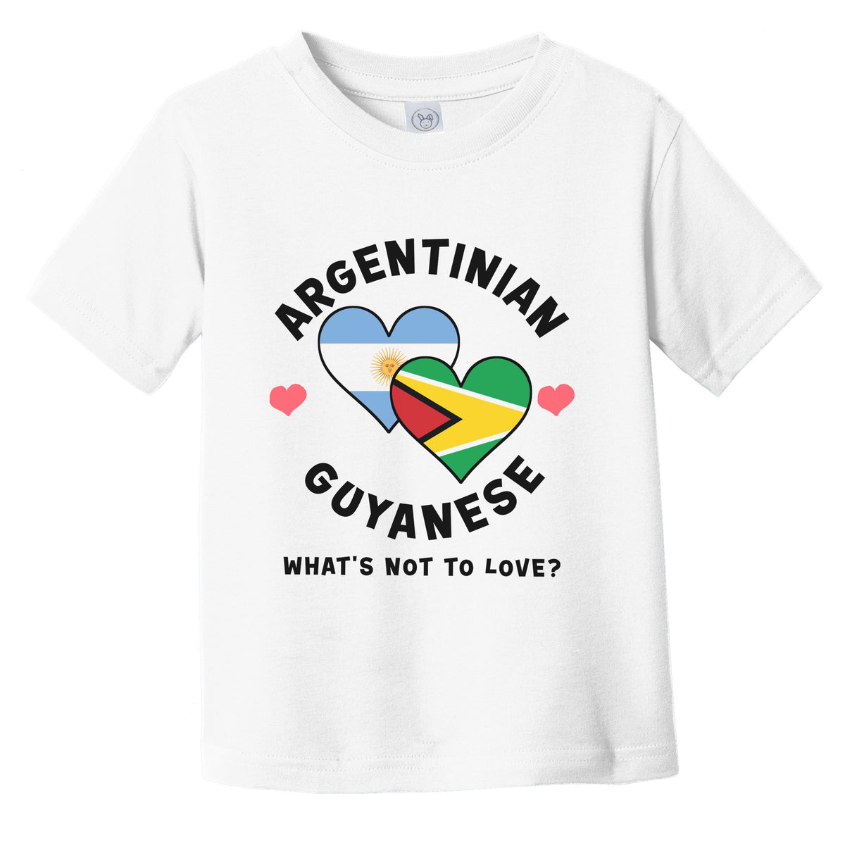 Argentinian Guyanese What's Not To Love Heart Flags Infant Toddler T-Shirt
