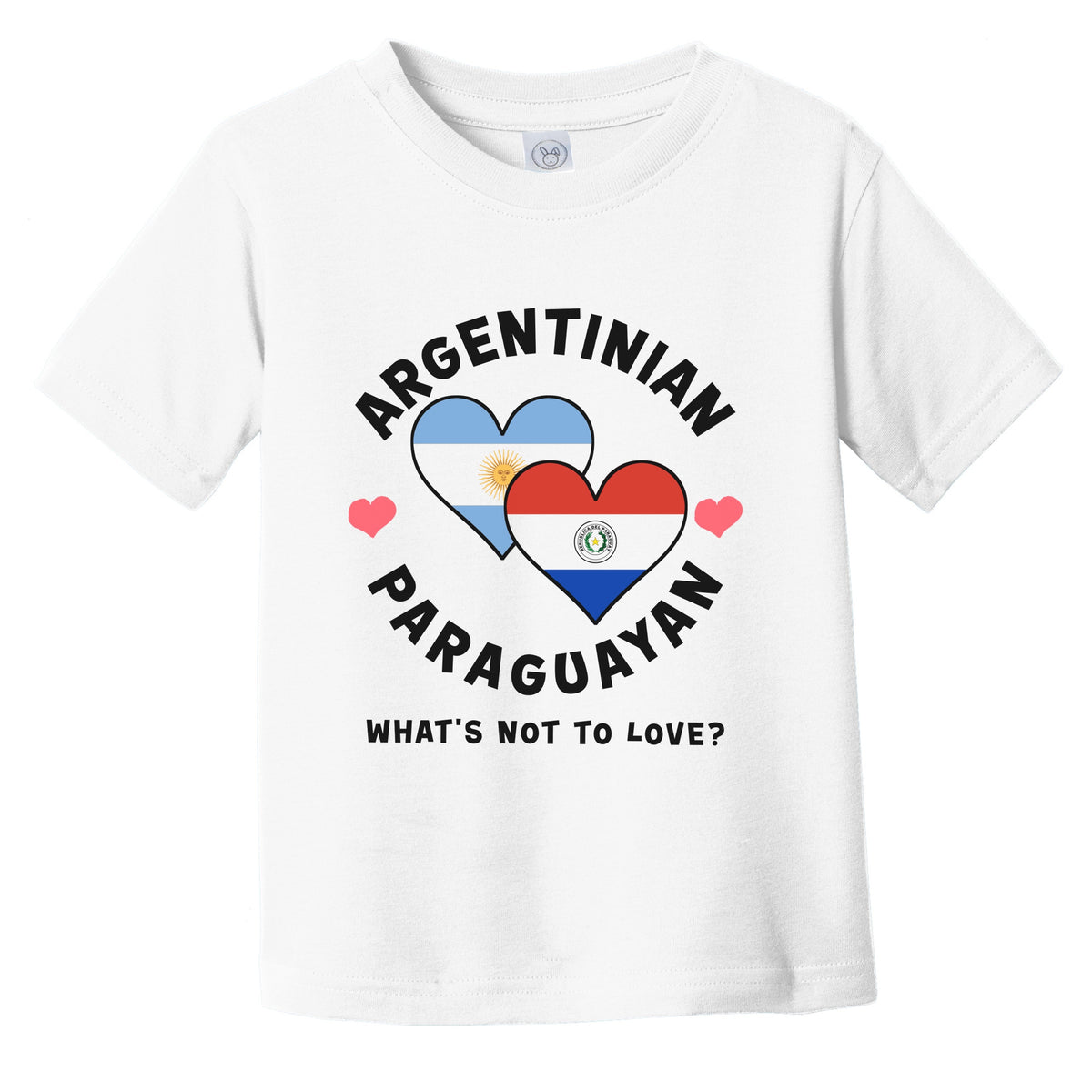 Argentinian Paraguayan What's Not To Love Heart Flags Infant Toddler T-Shirt