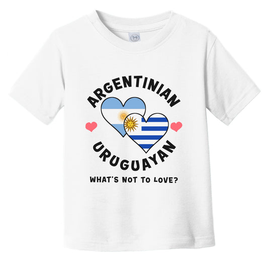 Argentinian Uruguayan What's Not To Love Heart Flags Infant Toddler T-Shirt