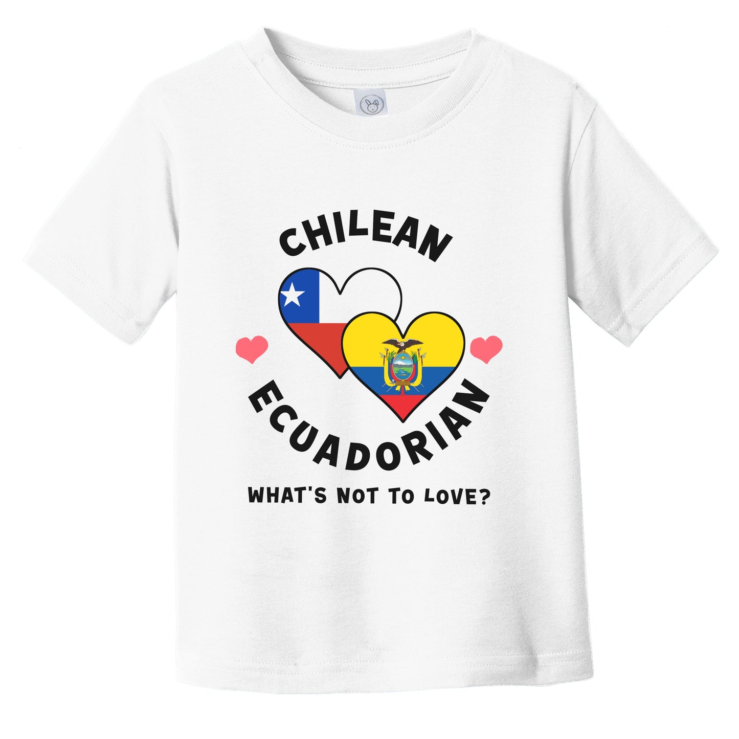 Chilean Ecuadorian What's Not To Love Heart Flags Infant Toddler T-Shirt