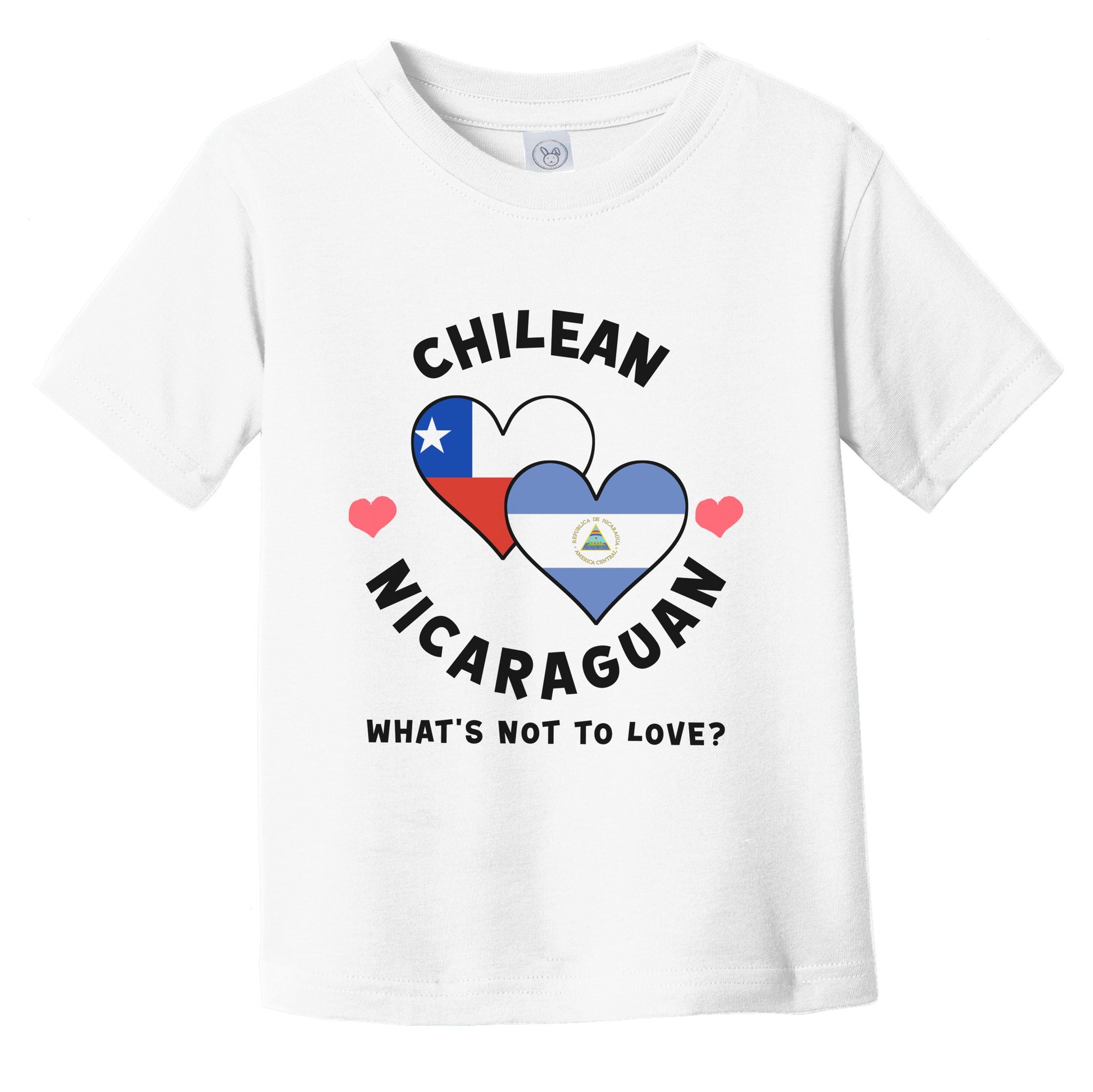 Chilean Nicaraguan What's Not To Love Heart Flags Infant Toddler T-Shirt