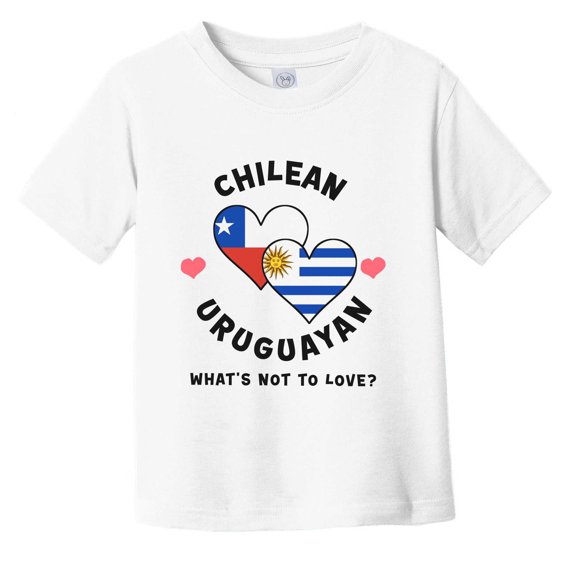 Chilean Uruguayan What's Not To Love Heart Flags Infant Toddler T-Shirt