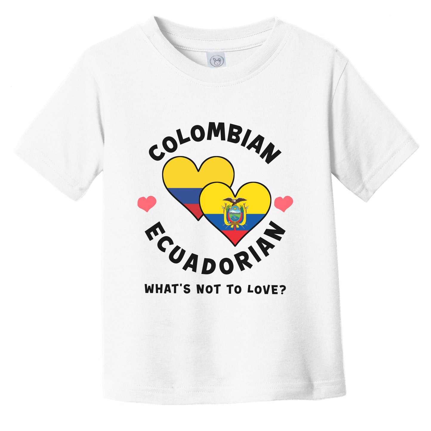 Colombian Ecuadorian What's Not To Love Heart Flags Infant Toddler T-Shirt