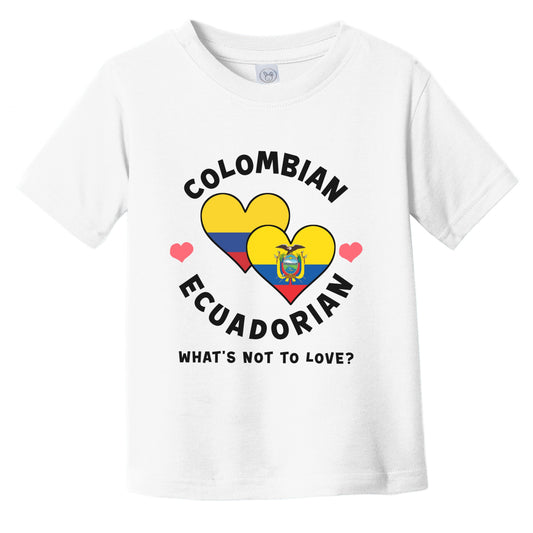 Colombian Ecuadorian What's Not To Love Heart Flags Infant Toddler T-Shirt