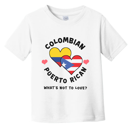 Colombian Puerto Rican What's Not To Love Heart Flags Infant Toddler T-Shirt