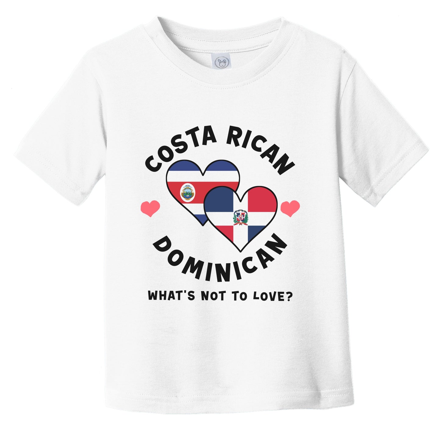 Costa Rican Dominican What's Not To Love Heart Flags Infant Toddler T-Shirt