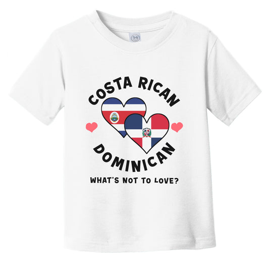 Costa Rican Dominican What's Not To Love Heart Flags Infant Toddler T-Shirt