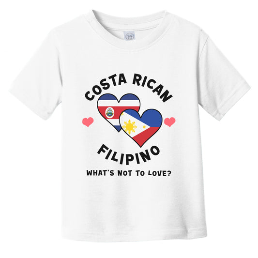 Costa Rican Filipino What's Not To Love Heart Flags Infant Toddler T-Shirt