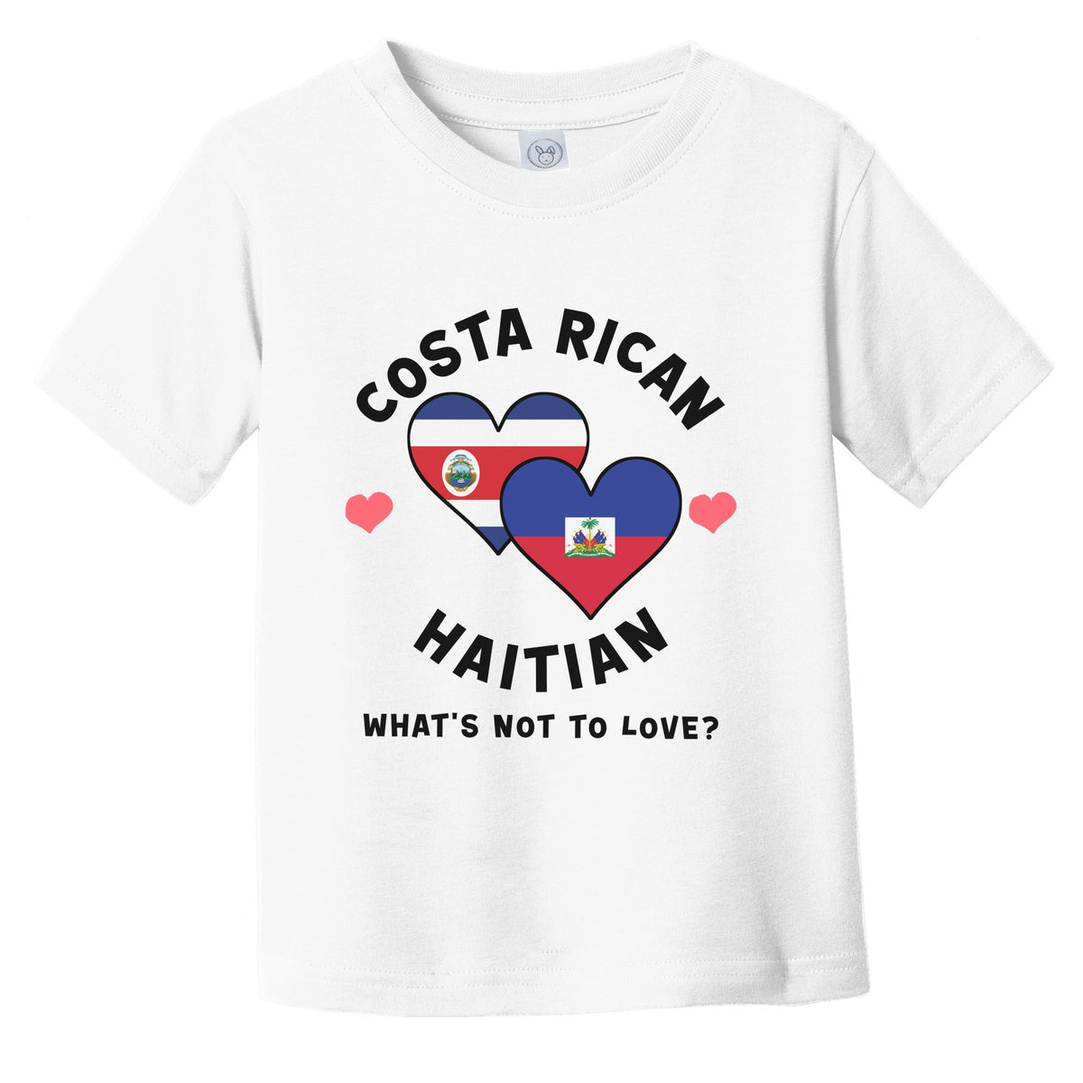 Costa Rican Haitian What's Not To Love Heart Flags Infant Toddler T-Shirt