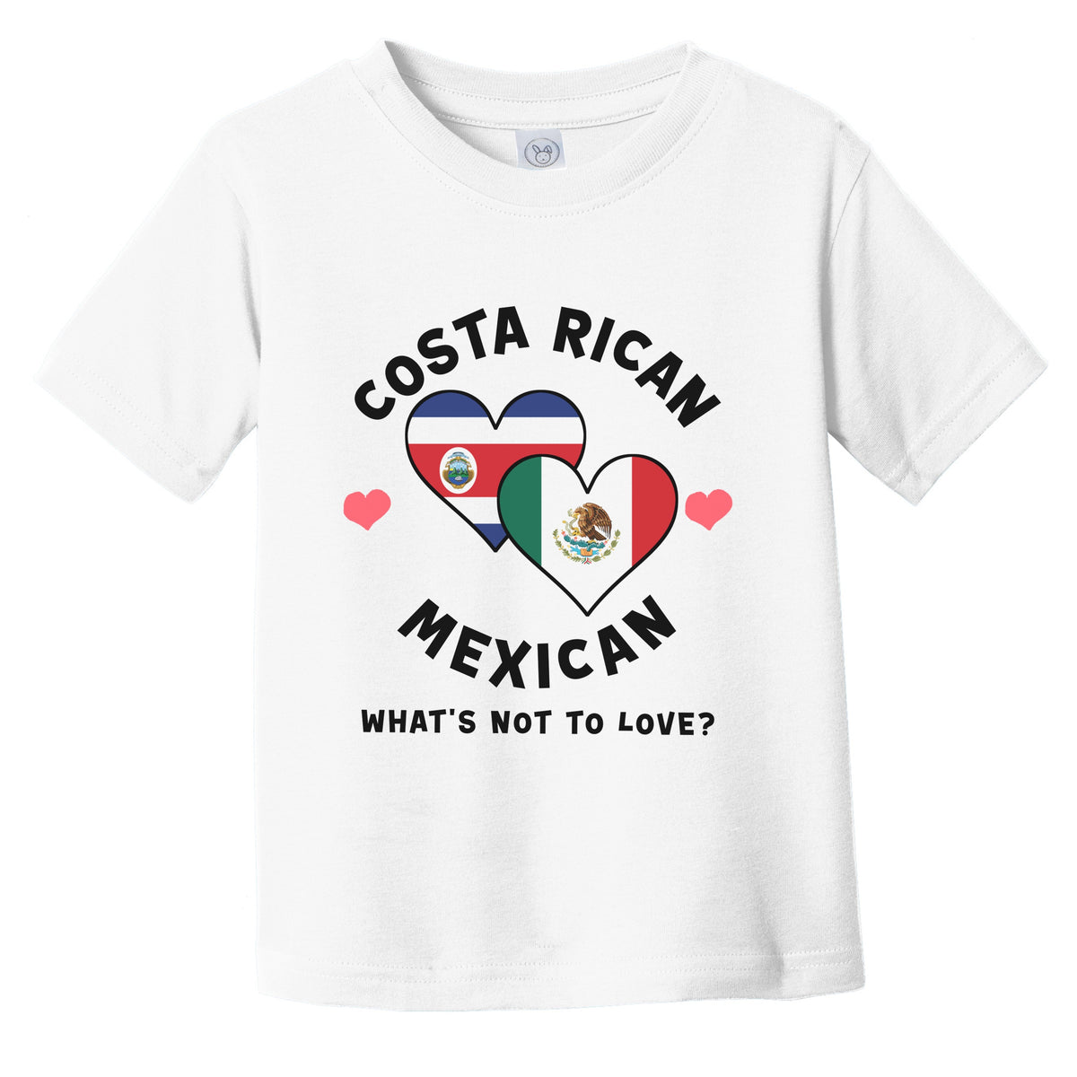 Costa Rican Mexican What's Not To Love Heart Flags Infant Toddler T-Shirt