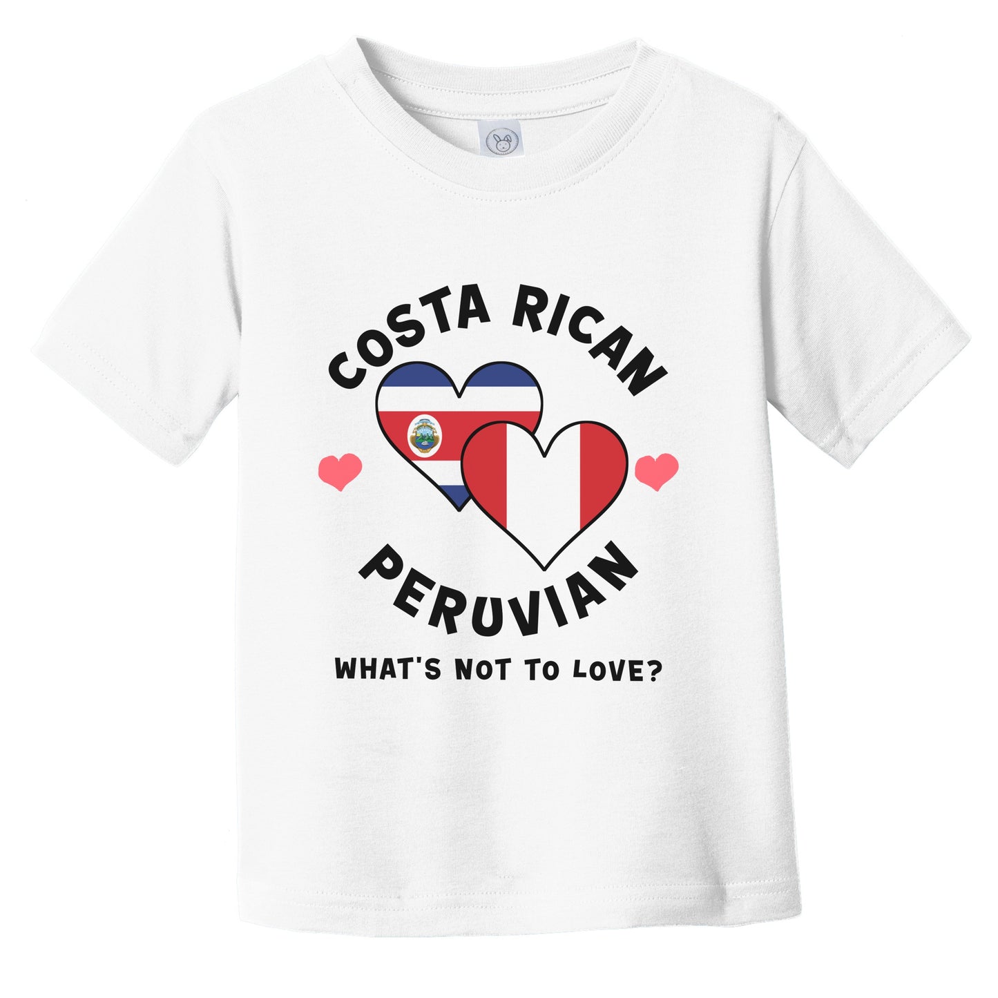 Costa Rican Peruvian What's Not To Love Heart Flags Infant Toddler T-Shirt
