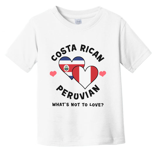 Costa Rican Peruvian What's Not To Love Heart Flags Infant Toddler T-Shirt