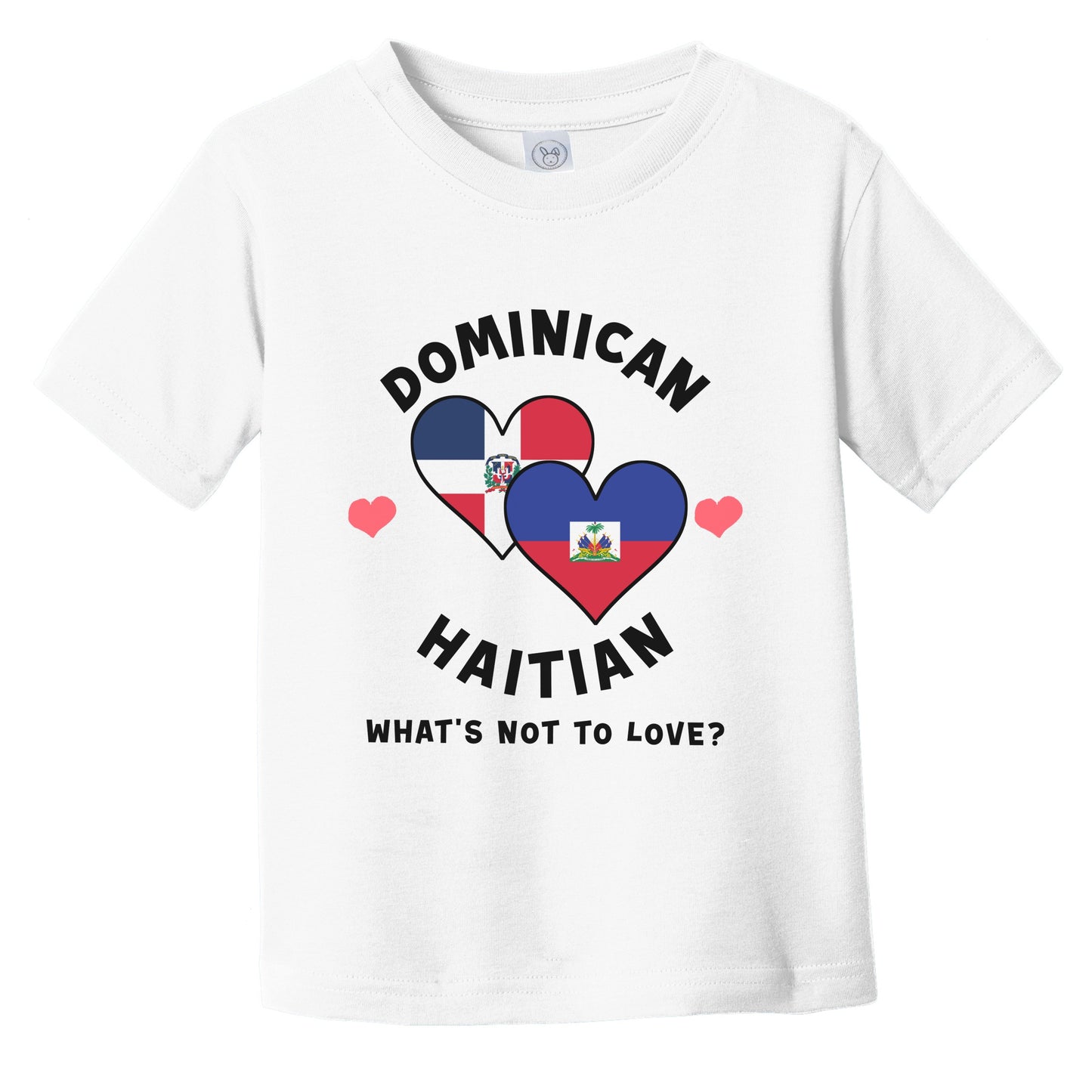 Dominican Haitian What's Not To Love Heart Flags Infant Toddler T-Shirt