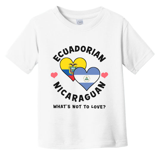 Ecuadorian Nicaraguan What's Not To Love Heart Flags Infant Toddler T-Shirt