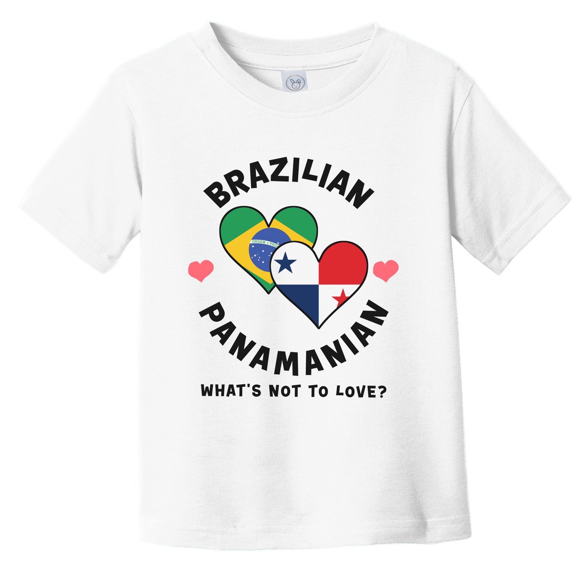 Brazilian Panamanian What's Not To Love Heart Flags Infant Toddler T-Shirt