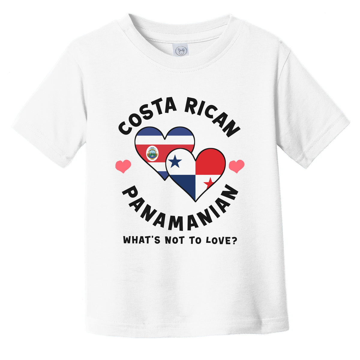 Costa Rican Panamanian What's Not To Love Heart Flags Infant Toddler T-Shirt