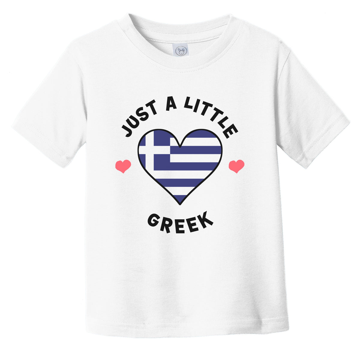 Greek Flag Heart Just A Little Greek Greece Infant Toddler T-Shirt