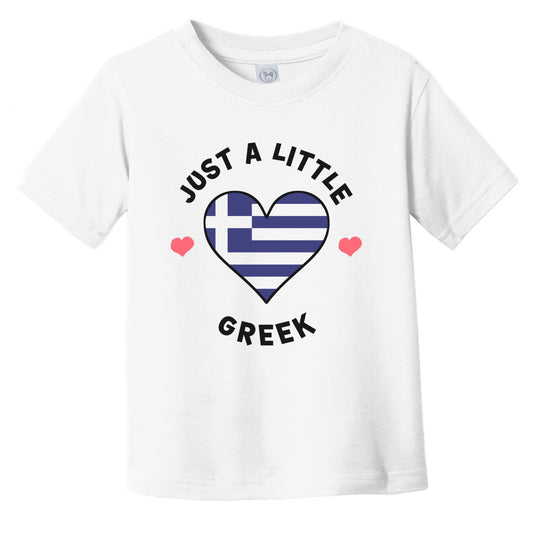 Greek Flag Heart Just A Little Greek Greece Infant Toddler T-Shirt