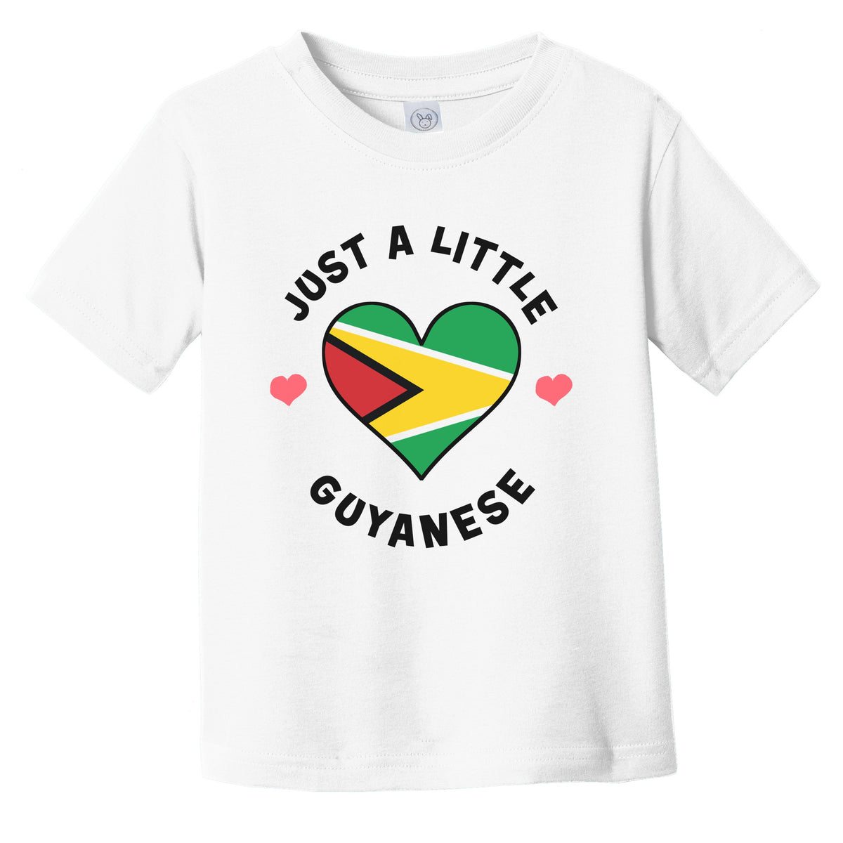 Guyanese Flag Heart Just A Little Guyanese Guyana Infant Toddler T-Shirt
