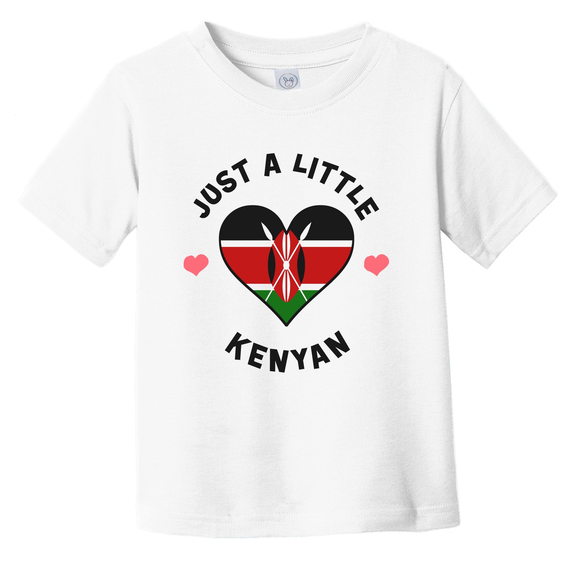 Kenyan Flag Heart Just A Little Kenyan Kenya Infant Toddler T-Shirt