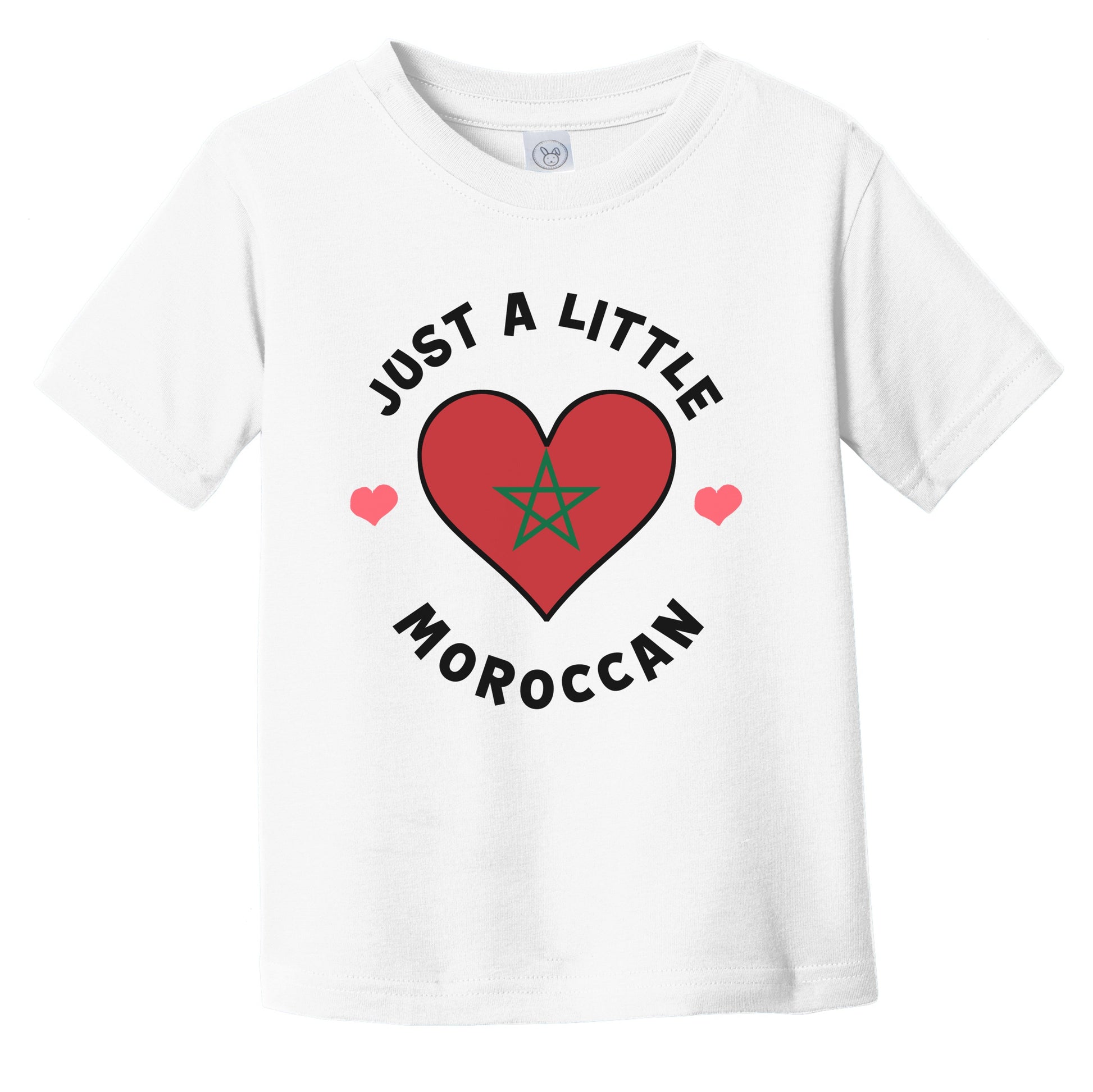 Moroccan Flag Heart Just A Little Moroccan Morocco Infant Toddler T-Shirt