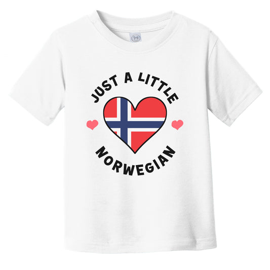Norwegian Flag Heart Just A Little Norwegian Norway Infant Toddler T-Shirt