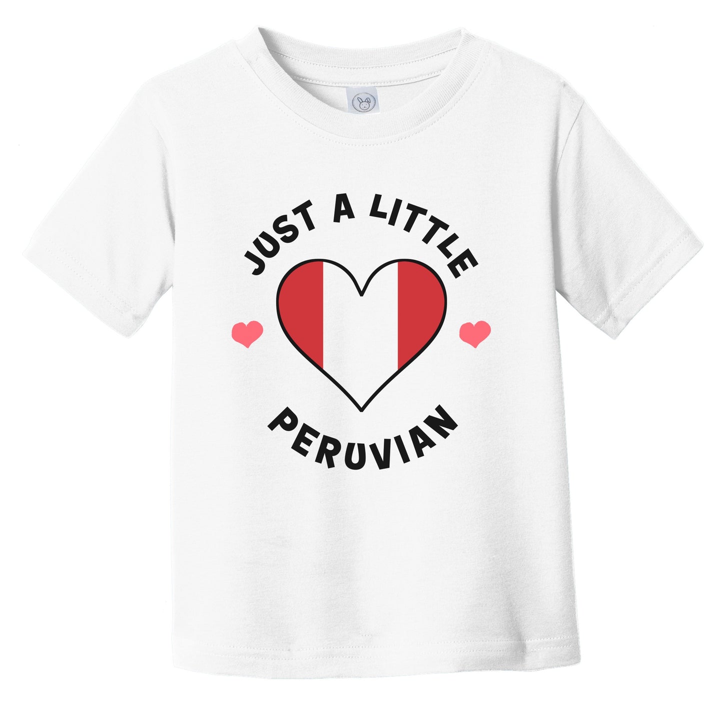 Peruvian Flag Heart Just A Little Peruvian Peru Infant Toddler T-Shirt