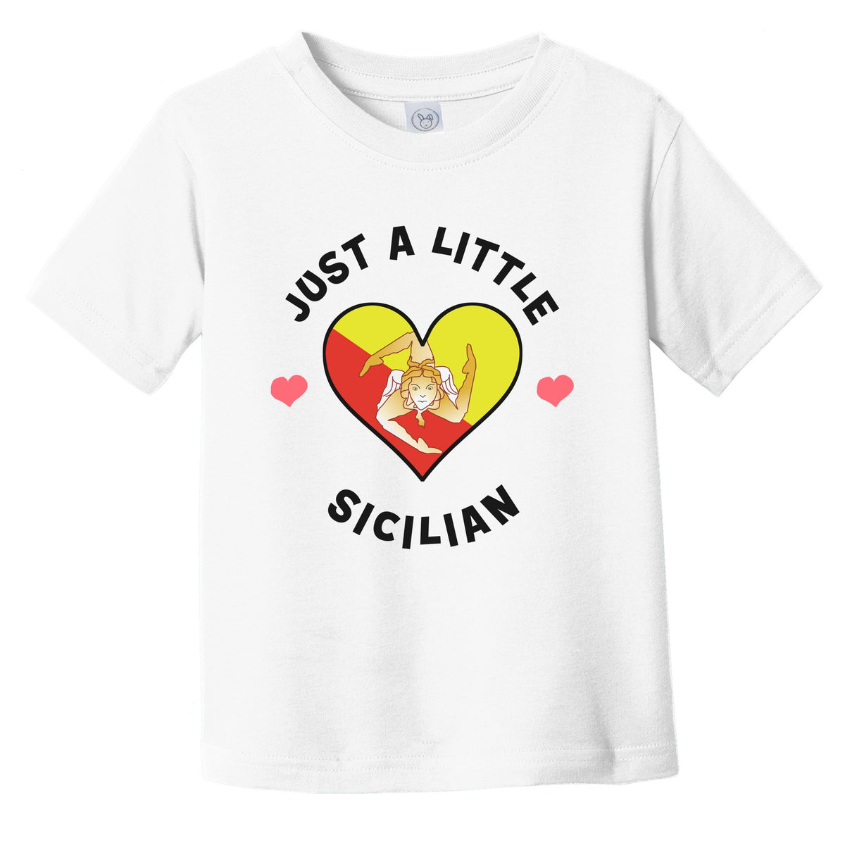 Sicilian Flag Heart Just A Little Sicilian Sicily Infant Toddler T-Shirt