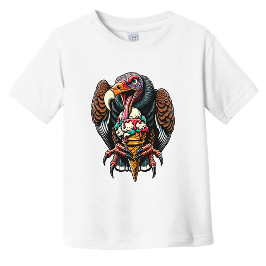 Turkey Vulture Eating Ice Cream Funny Cartoon Summer Infant Toddler T-Shirt