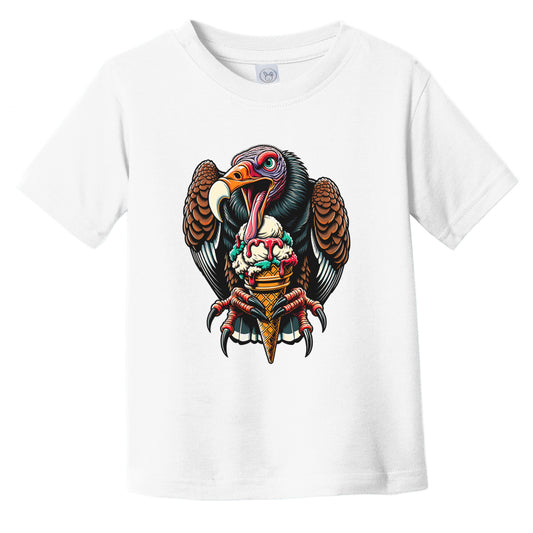 Turkey Vulture Eating Ice Cream Funny Cartoon Summer Infant Toddler T-Shirt