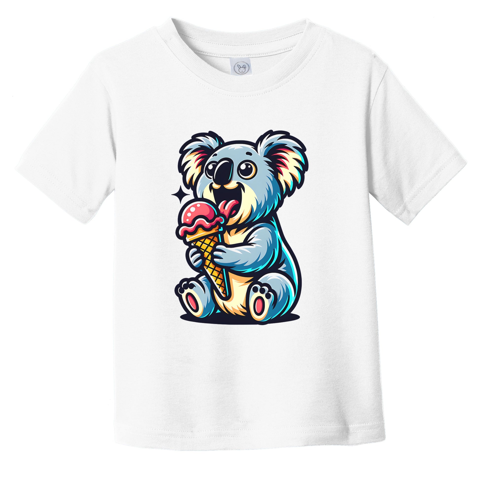 Koala Eating Ice Cream Funny Cartoon Summer Infant Toddler T-Shirt