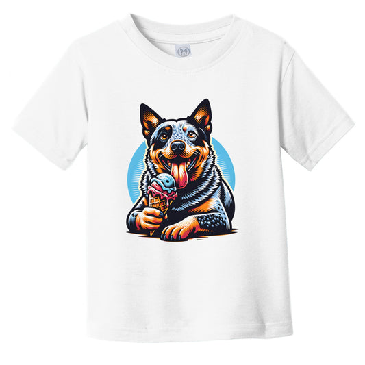 Australian Cattle Dog Eating Ice Cream Cone Cute Dog Infant Toddler T-Shirt