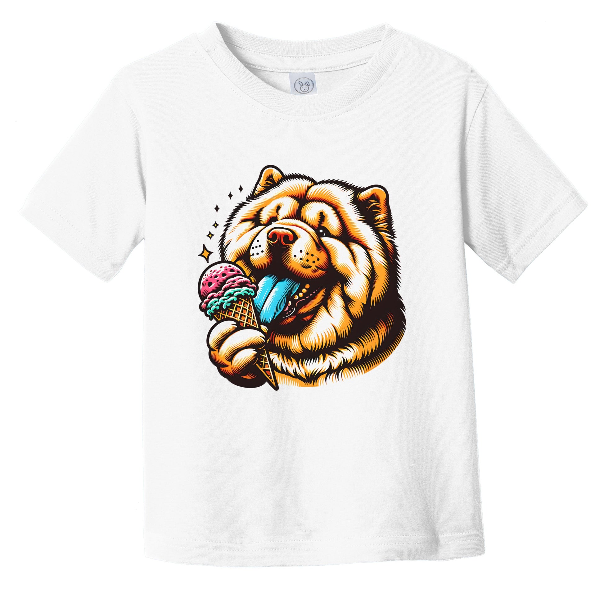 Chow Chow Eating Ice Cream Cone Cute Dog Infant Toddler T-Shirt