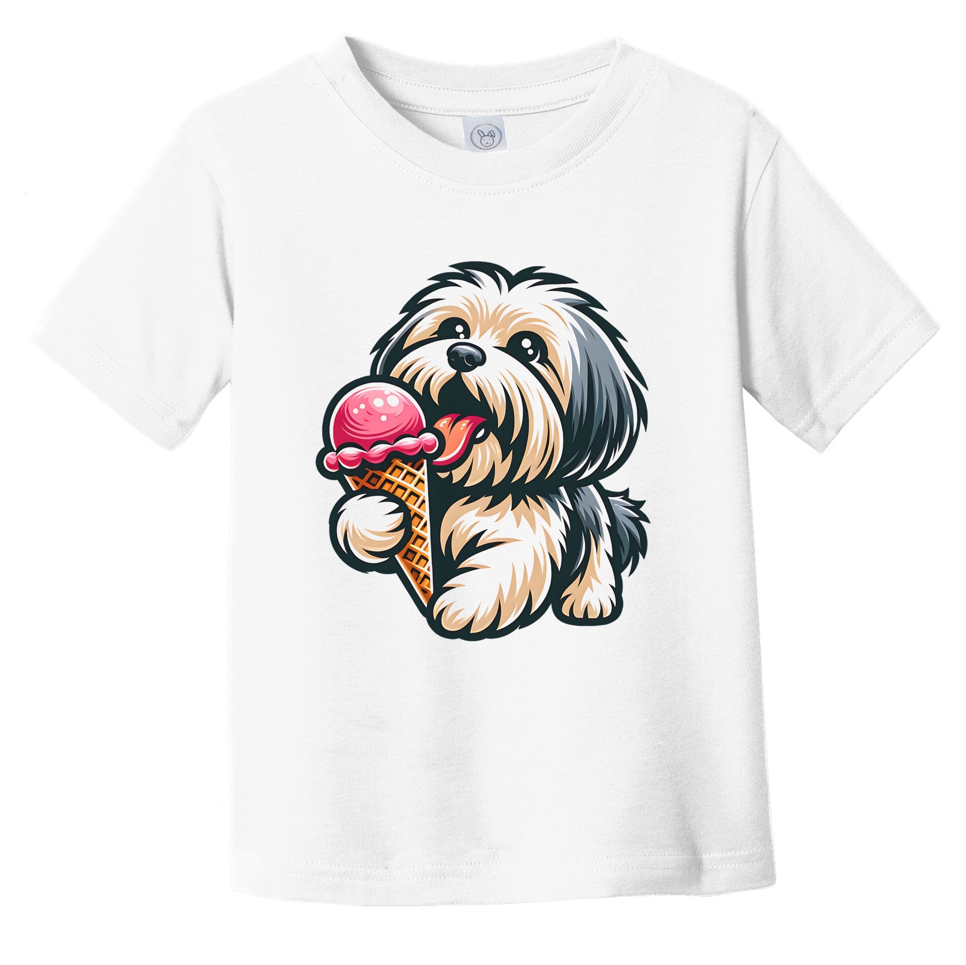 Havanese Eating Ice Cream Cone Cute Dog Infant Toddler T-Shirt